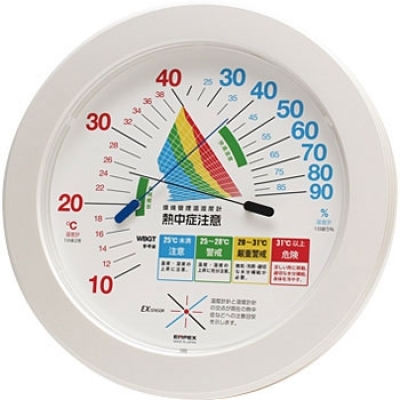 エンペックス気象計 TM-2482W WBGT指數(shù)標記環(huán)境管理溫?濕度計“中暑注意”