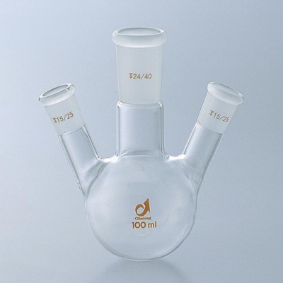 AS ONE 亞速旺 0080-01-10 通用磨口三口燒瓶 共通摺合三つ口フラスコ FLASK GLASS 1-4361-01